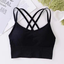 Load image into Gallery viewer, Sexy Women Tops Back Cross Strap Tank Top Push Up Running Sports Bra Breathable Soft Fitness Beauty Solid Color Yoga Bra

