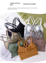 Load image into Gallery viewer, Sexy Women Tops Back Cross Strap Tank Top Push Up Running Sports Bra Breathable Soft Fitness Beauty Solid Color Yoga Bra
