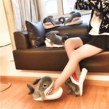 Load image into Gallery viewer, Shark Funny Shoes Girls  Indoor Slippers Home Shoes Fashion Plush Warm Slippers Women Winter Cute Shark Cozy Women Slippers With Funny Face Memory Foam Non-Slip Rubber Sole Soft Slip On Home Shoes
