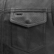 Load image into Gallery viewer, Sharp Shooter Perforated Men's Motorcycle Leather Vest
