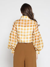 Load image into Gallery viewer, Sheer Polka Dot Pattern Top W/Front Patch Pockets
