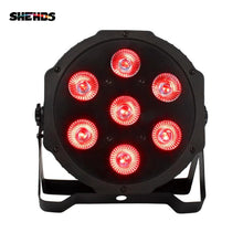 Load image into Gallery viewer, SHEHDS HOT LED Flat Par 7X18W/7X12W RGBWA+UV/RGBW Light Family Birthday Party Theater Wedding Christmas Lights
