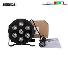 Load image into Gallery viewer, SHEHDS HOT LED Flat Par 7X18W/7X12W RGBWA+UV/RGBW Light Family Birthday Party Theater Wedding Christmas Lights
