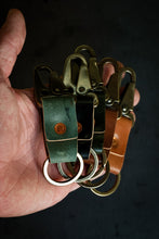 Load image into Gallery viewer, Key Clip - Reverse Black Horween Shell Cordovan
