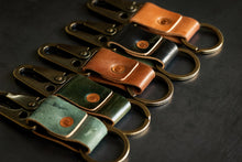 Load image into Gallery viewer, Key Clip - Reverse Black Horween Shell Cordovan
