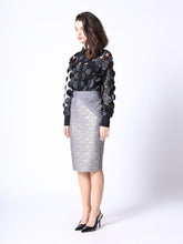 Load image into Gallery viewer, Shimmer Contrast Pencil Midi Skirt
