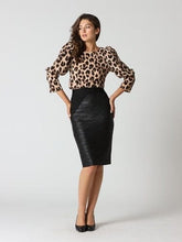 Load image into Gallery viewer, Shimmer Contrast Pencil Midi Skirt

