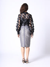 Load image into Gallery viewer, Shimmer Contrast Pencil Midi Skirt
