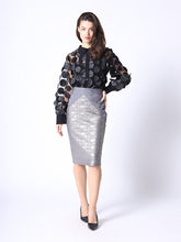 Load image into Gallery viewer, Shimmer Contrast Pencil Midi Skirt

