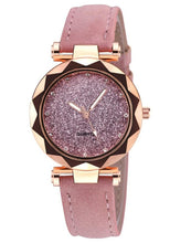 Load image into Gallery viewer, Shiny Luxury Student Watch Womens Star Quartz Watch Fashion Casual Womens Watch Bracelet Set Dial Woman Children Set Bracelet Watch Leather Band Luxury Quartz Watches
