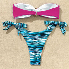Load image into Gallery viewer, Shiny Rhinestone Strapless Bikini Female Women 2PCS Shiny Diamond Bikini Set Bra Swimsuit  Bathing Suit Swimsuit Women Swimwear Two-pieces Luxury Bikini Set Bather Bathing Suit Swimwear
