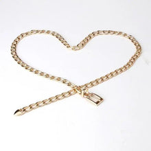 Load image into Gallery viewer, Shiny Women Metal Belt Luxurious Gold Dress Chain Belts Elegant Polished Adjustable Metal Mirror Waist Belt
