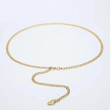 Load image into Gallery viewer, Shiny Women Metal Belt Luxurious Gold Dress Chain Belts Elegant Polished Adjustable Metal Mirror Waist Belt
