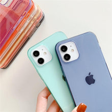 Load image into Gallery viewer, Shockproof Bumper Cover Anti-Scratch Protective Slim Thin Phone Case for iPhone Candy Color Transparent Silicone Phone Case For iPhone 14 12 13 Mini 14 Pro Max Clear Soft Cover
