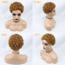 Load image into Gallery viewer, Short Curly Hair Wigs Pixie Cut Brazilian Human Hair For Black Women Natural Black 150% Density Glueless Afro Kinky Curly Human Hair Wig For Black Women Gifts for Girlfriends
