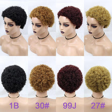 Load image into Gallery viewer, Short Curly Hair Wigs Pixie Cut Brazilian Human Hair For Black Women Natural Black 150% Density Glueless Afro Kinky Curly Human Hair Wig For Black Women Gifts for Girlfriends
