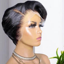 Load image into Gallery viewer, Short Pixie Cut Wig Transparent Lace Human Hair Wigs For Women Straight Frontal Wig Side Part Bob Wig Short Lace Part Wigs For Black Women Gifts for Girlfriends

