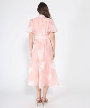 Load image into Gallery viewer, Short Puff Sleeve Embroidery Detail Midi Dress
