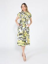 Load image into Gallery viewer, Short Sleeve Button Down Printed Midi Dress
