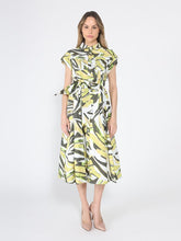 Load image into Gallery viewer, Short Sleeve Button Down Printed Midi Dress
