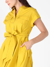 Load image into Gallery viewer, Short Sleeve Front Pockets Dress with Belt
