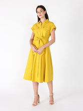 Load image into Gallery viewer, Short Sleeve Front Pockets Dress with Belt
