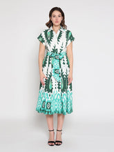 Load image into Gallery viewer, Short sleeve printed dress with elastic back

