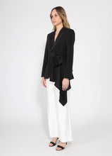 Load image into Gallery viewer, Side ruffle bow front open coat

