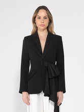 Load image into Gallery viewer, Side ruffle bow front open coat
