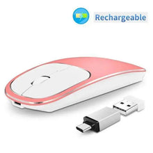 Load image into Gallery viewer, Silent White Slim 2.4G Wireless Rechargeable USB Portable Mouse Ultra Thin 1600DPI  Noiseless Ergonomic Mice For Laptop
