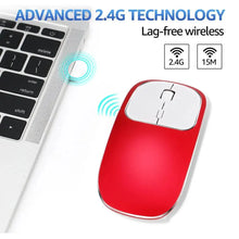 Load image into Gallery viewer, Silent White Slim 2.4G Wireless Rechargeable USB Portable Mouse Ultra Thin 1600DPI  Noiseless Ergonomic Mice For Laptop
