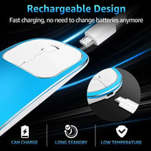 Load image into Gallery viewer, Silent White Slim 2.4G Wireless Rechargeable USB Portable Mouse Ultra Thin 1600DPI  Noiseless Ergonomic Mice For Laptop
