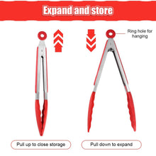 Load image into Gallery viewer, Silicone BBQ Grilling Tong Kitchen Cooking Salad BBQ  Serving Tong Non-Stick Barbecue Clip Clamp Stainless Steel Tools Gadgets Silicone BBQ Grilling Tong Kitchen Cooking Salad BBQ Serving Tong Non-Stick Barbecue Clip Clamp Stainless Steel Tools
