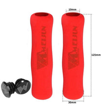 Load image into Gallery viewer, Silicone Bike Bicycle Grips Sponge Handlebar Soft Ultralight Grips Brake Grips Silicone Glove Handle Soft Sponge Non-Slip Bicycle Handle With End Holding Shock Resistance Absorbent Comfortable Design
