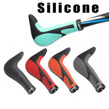 Load image into Gallery viewer, Silicone Bike Grips Soft Mountain Bike Grips Handlebar Aluminum Alloy Lock Ring Bike Handle Grips Bicycle Ergonomic Handle Bar End Grips Comfort Soft Lightweight Handle Bar Grips Lock On For Mountain Bike Cycling
