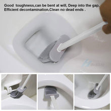 Load image into Gallery viewer, Silicone Bristles Toilet Brush And Holder For Bathroom Storage And Organization Compact Wall Hang Cleaning Kit Accessories Silicone Toilet Brush With Holder Bathroom Toilet Bowl Brush Set Non-Slip Handle Wall Mounted Floor Standing
