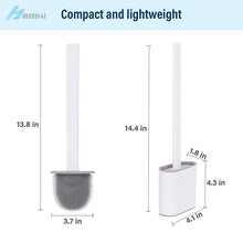 Load image into Gallery viewer, Silicone Bristles Toilet Brush And Holder For Bathroom Storage And Organization Compact Wall Hang Cleaning Kit Accessories Silicone Toilet Brush With Holder Bathroom Toilet Bowl Brush Set Non-Slip Handle Wall Mounted Floor Standing
