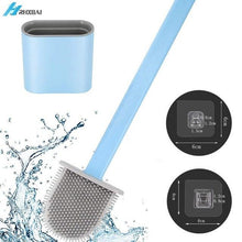 Load image into Gallery viewer, Silicone Bristles Toilet Brush And Holder For Bathroom Storage And Organization Compact Wall Hang Cleaning Kit Accessories Silicone Toilet Brush With Holder Bathroom Toilet Bowl Brush Set Non-Slip Handle Wall Mounted Floor Standing
