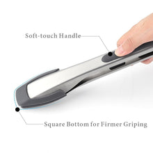 Load image into Gallery viewer, Silicone Food Tongs for Cooking Stainless Steel Kitchen Tongs One-Hand Operation Non-Slip Salad Food Tong Grill BBQ Accessories Soft-Touch Handle Silicone Tipped Food Grill For BBQ Cooking Tongs
