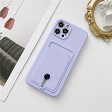 Load image into Gallery viewer, Silicone Pink Wallet Card Holder Phone Case For Iphone 14 13 12 Pro Max Fashion Shockproof Lens Protection Cover Soft Silicone Wallet Card Holder Cover For Iphone
