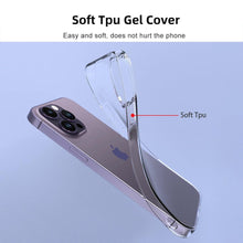 Load image into Gallery viewer, Silicone Soft Phone Case for iPhone 14 13 12 11 Pro Max XR X XS Max 7 8 Plus Back Cover Case for iPhone 14 13 12 11 Pro Max Transparent Soft Flexible Anti-Yellowing Shockproof Camera Protection Case For iPhone
