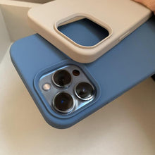 Load image into Gallery viewer, Silicone Soft Thick Protective Rubber Phone Basic Case For iPhone 14 13 Pro Max Case Luxury Silicone Phone Case for iPhone Solid Color Classic Camera Protection Case
