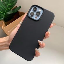 Load image into Gallery viewer, Silicone Soft Thick Protective Rubber Phone Basic Case For iPhone 14 13 Pro Max Case Luxury Silicone Phone Case for iPhone Solid Color Classic Camera Protection Case
