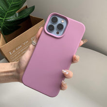Load image into Gallery viewer, Silicone Soft Thick Protective Rubber Phone Basic Case For iPhone 14 13 Pro Max Case Luxury Silicone Phone Case for iPhone Solid Color Classic Camera Protection Case
