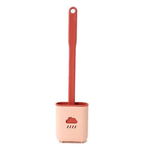 Load image into Gallery viewer, Silicone Toilet Brush Cleaner Toilet Brush With Holder Flat Head Flexible Soft Bristles Brush Bathroom Accessory Gap Cleaning Toilet Brush Wall Mounting Toilet Brush No-Slip Long Handle Soft Silicone Bristle Toilet Corner Cleaner
