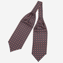 Load image into Gallery viewer, Barberini - Silk Ascot Cravat Tie - Navy and Red
