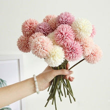 Load image into Gallery viewer, Silk Flower Arrangements Bunch Artificial Flower Bouquet Ball Fake Flowers Home Widding Decoration Valentines Day Gifts
