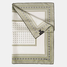 Load image into Gallery viewer, Verona - Silk Neckerchief - White &amp; Sage
