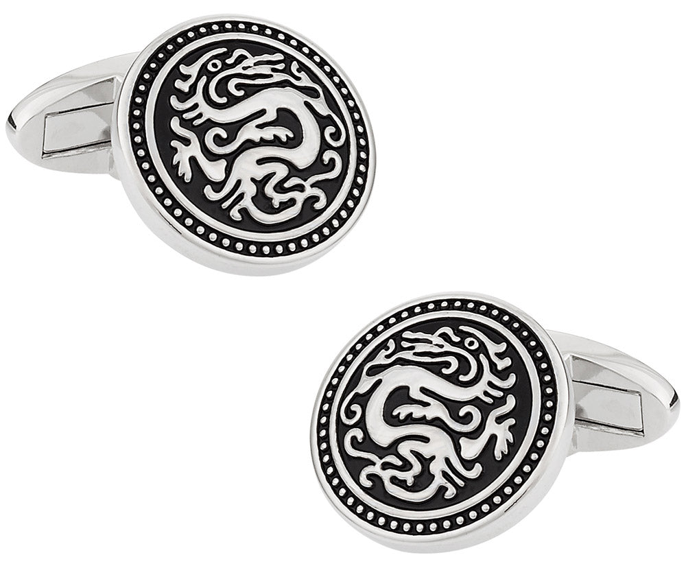 Silver Chinese Dragon Cufflinks