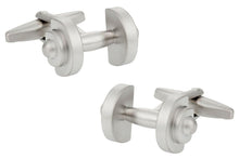 Load image into Gallery viewer, Silver Dumbbell Bodybuilder Weightlifting Cufflinks
